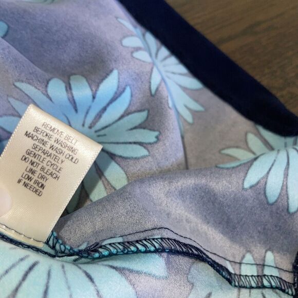 Emma Michele Pencil Dress Womens Size 10‎ Sleeveless Belt Floral White Blue NWT - Picture 6 of 7